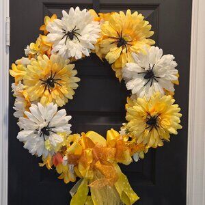 Fall Floral Wreath with Removable Spiders | Autumn Door Decor | Halloween Accent
